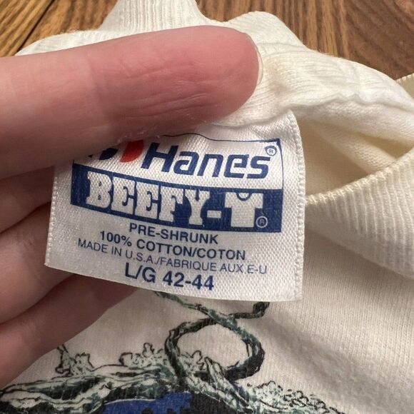 1989 Single Stitch Grateful Dead Rainforest White Vintage tee hanes tag Large - Picture 3 of 8